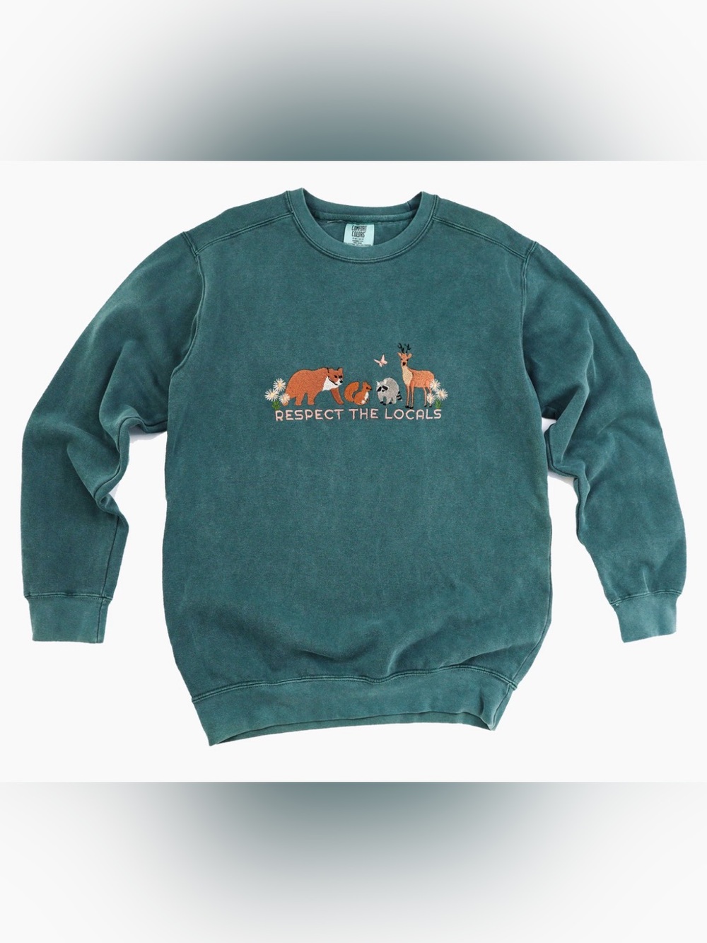 NWOT XL Respect The Locals Green Crewneck Sweatshirt